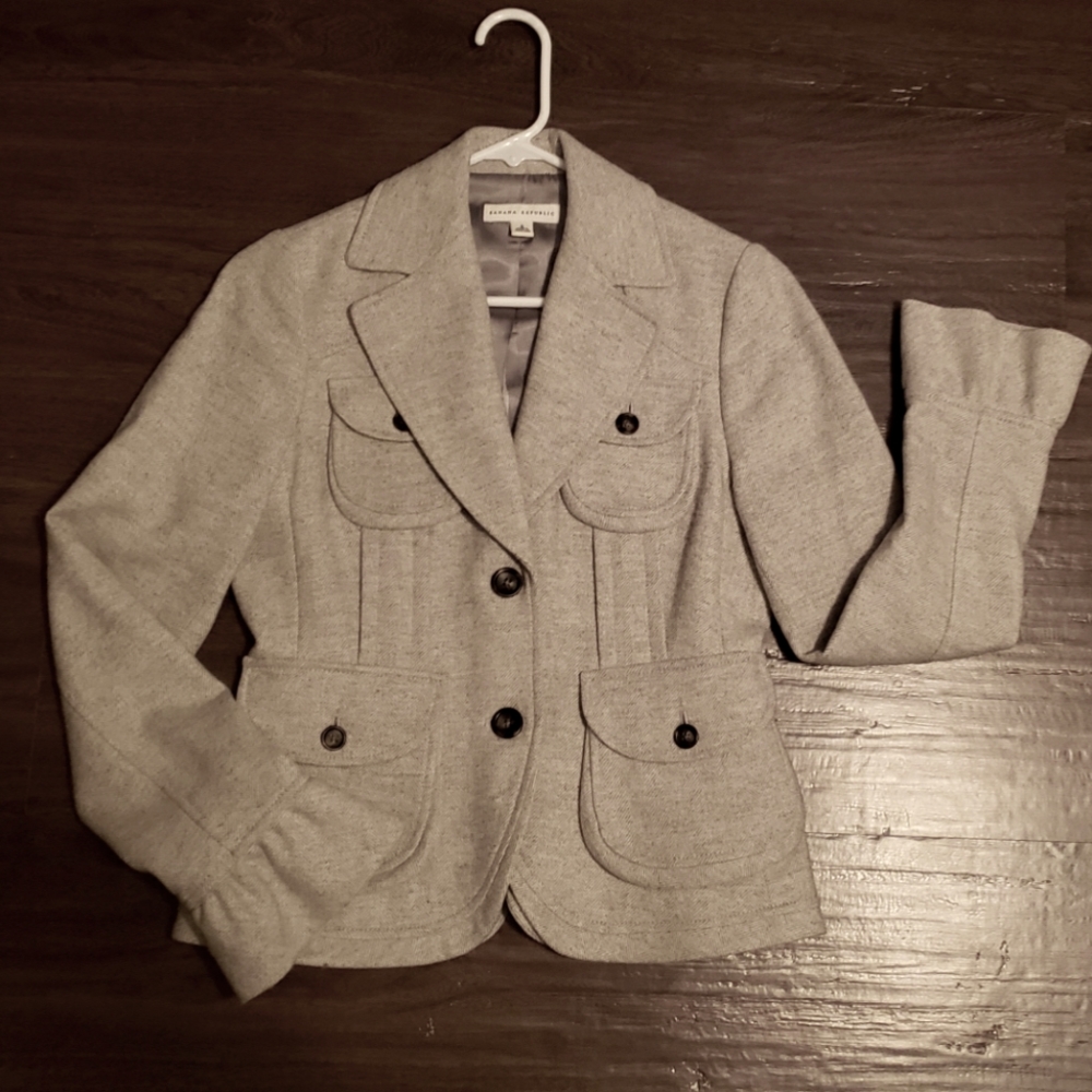 Banana Republic Blazer/Coat, Women's Size Small, Gray Wool - Like NEW!